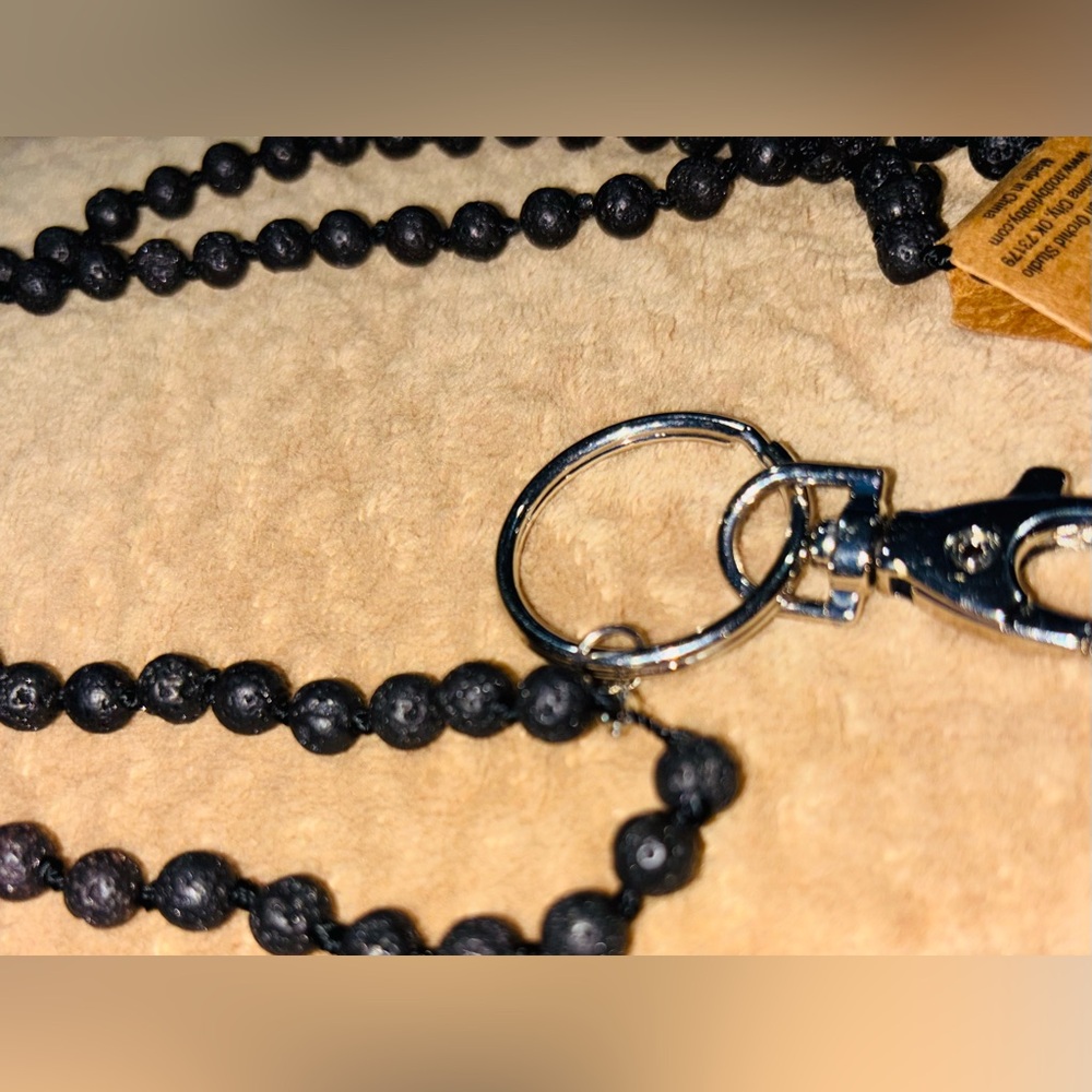 Brown Lava Bead Lanyard! OSFA